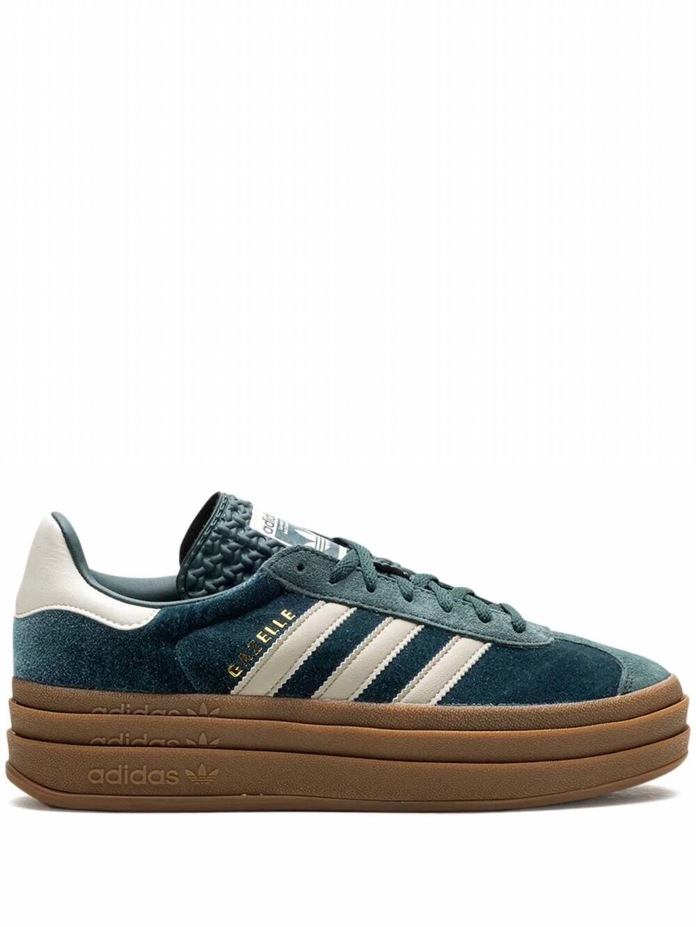 NEW ADIDAS women's gazelle bold sneakers in mineral green/putty grey